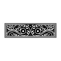 Elegant Black and White Botanical Border, Floral vector