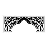 Gothic Mushroom Archway, Intricate Black White vector