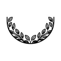 Minimalist Laurel Wreath, Elegant Botanical Emblem vector