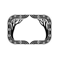 Geometric Tree Frame, Minimalist, Serene Landscape vector