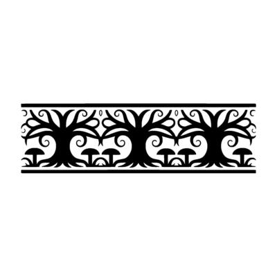 Elegant Black Tree Border, Vintage Ornamentation