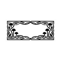 Art Nouveau Mushroom Frame, Decorative Border vector
