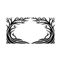 Stylized Tree Frame, Minimalist Botanical Border, Decorative vector