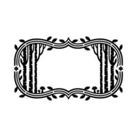 Botanical Frame Birch Trees Woodland Charm vector