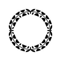 Elegant Circular Laurel Wreath, Minimalist, Border vector
