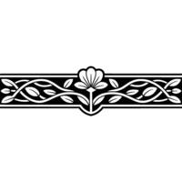 Art Nouveau Floral Border Elegant Decorative Element, Ornament vector