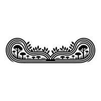Intricate Botanical Border, Vintage Illustration Style, Mushrooms vector