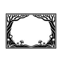Stylized Forest Frame, Intricate Black White - Branches vector
