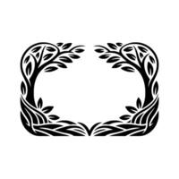 Intricate Tree Frame, Elegant Botanical Border, Vintage vector