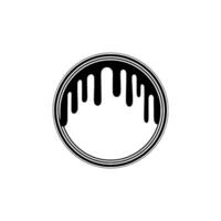Dripping Circle Emblem, Modern Abstract vector