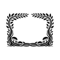 Botanical Frame, Intricate Mushroom Border, Vintage Illustration vector