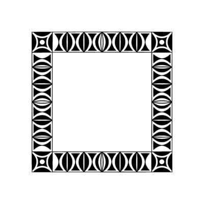 Geometric Deco Border, Elegant Black White Frame