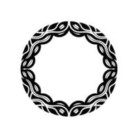 Intricate Leaf Border, Circular, Minimalist Elegance vector