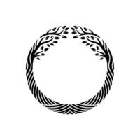 Circular Tree Emblem, Organic Growth, Minimalist, Wreath vector