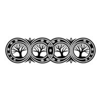 Circular Tree Motif, Celtic , Minimalist Ornamentation vector