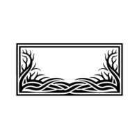 Tribal Frame, Abstract , Black White, Decorative Border, Minimalist Art vector