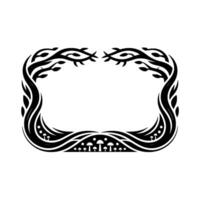 Stylized Branch Frame with Mushroom Motif Minimalist vector