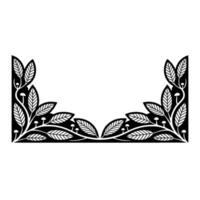 Geometric Forest Frame, Black White Botanical Illustration vector