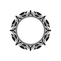 Elegant Botanical Circle, Minimalist - Leaves - Wreath vector