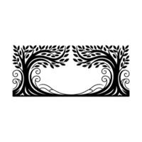 Elegant Black Tree Frame, Vintage Botanical, Trees vector