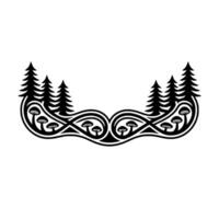 Forest Emblem Intricate Nature Border, Minimalist vector