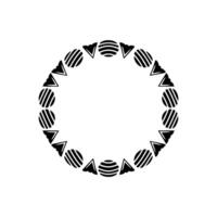 Geometric Circle Pattern, Minimalist, Modern Abstract - Monochrome vector