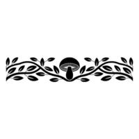 Botanical Border Mushroom Leaf Illustration vector