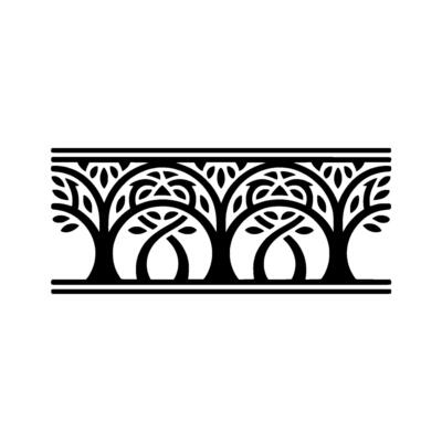 Stylized Tree Border, Art Deco , Elegant Ornament
