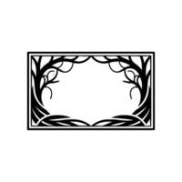 Elegant Botanical Frame, Vintage Style, Minimalist - Geometric vector