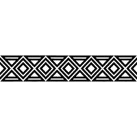 Geometric Deco Border Black White Pattern, Linear vector