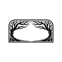 Stylized Tree Frame, Vintage Border, Elegant vector