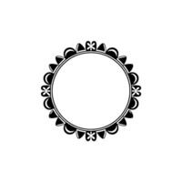 Stylized Floral Circle Frame, Minimalist - Ornament - Border vector