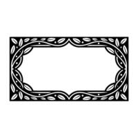 Art Deco Botanical Frame, Elegant Border, Geometric vector
