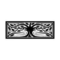 Elegant Black Tree Emblem, Botanical Illustration, Minimalist vector