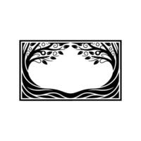 Elegant Black Tree Frame, Art Deco vector