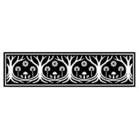 Stylized Forest Border, Black and White, Intricate vector