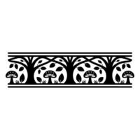 Stylized Forest Border, Art Deco Inspired, Trees vector