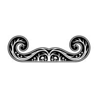 Intricate Black Floral Scroll Ornament, Vintage Style vector