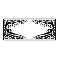 Stylized Forest Border, Vintage Botanical Illustration, Trees vector