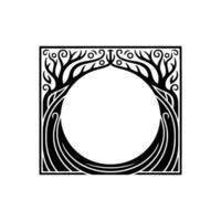 Ornate Tree Frame, Vintage , Blank Space Invitation vector