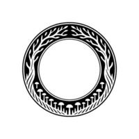 Ornamental Circle Frame, Mythical Elements, Vintage vector