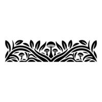 Intricate Forest Border, Stylized Mushroom vector