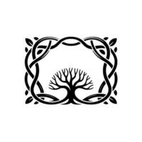 Celtic Tree of Life Frame, Intricate , Symbolic Motif vector