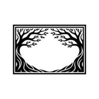 Elegant Tree Frame, Symbolic Border, Minimalist vector