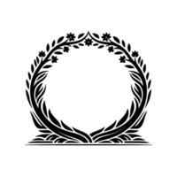 Elegant Floral Wreath Frame, Vintage Style vector