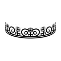 Ornate Black Crown with Sunburst Details Vintage Element vector