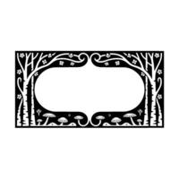 Stylized Birch Frame, Woodland Illustration, Decorative Border vector