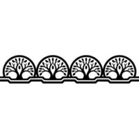 Stylized Tree Border, Minimalist , Elegant Line Art vector