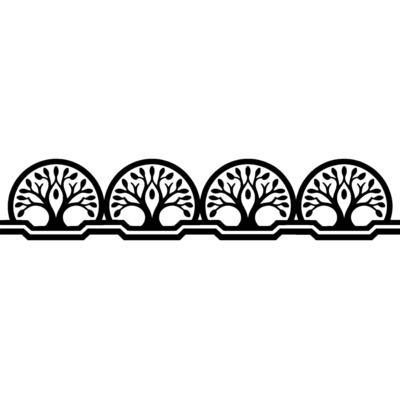 Stylized Tree Border, Minimalist , Elegant Line Art