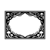 Stylized Mushroom Frame, Celtic Inspired Border vector